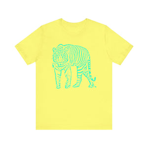 Aqua Neon Tiger Graphic Tee - Unisex Short Sleeve Shirt