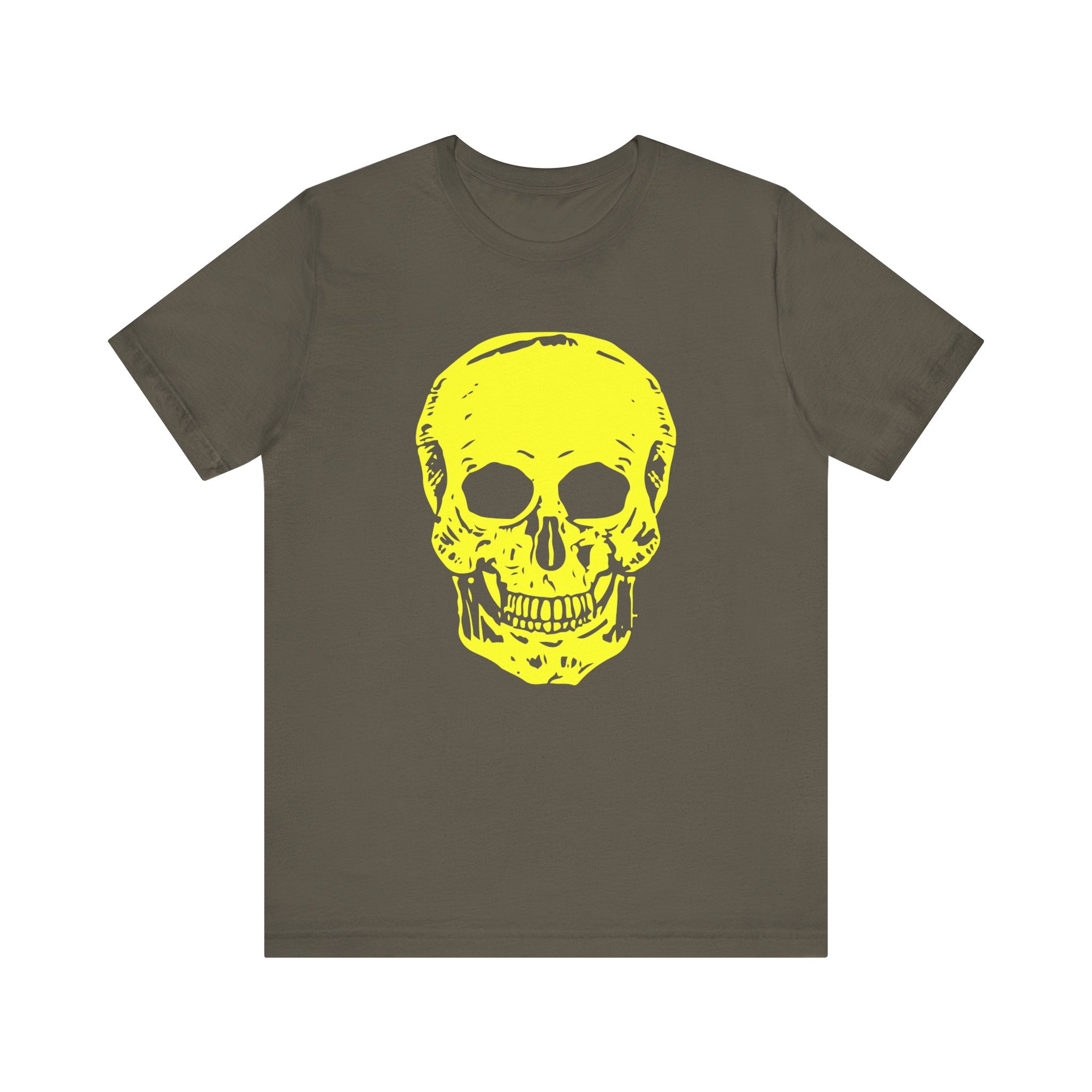 Neon Yellow Skull Graphic Unisex Tee - 'Fugitive.' Statement T-Shirt