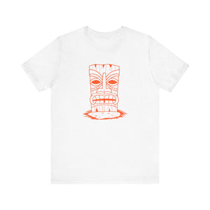 Retro Neon Orange Tiki Design Unisex Tee - Fugitive