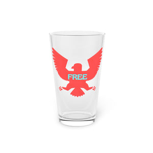 16oz Live Free Tiger Pint Glass with fierce tiger print and motivating phrase.