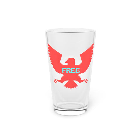 16oz Live Free Tiger Pint Glass with fierce tiger print and motivating phrase.