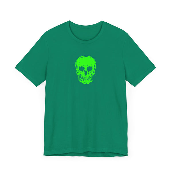 Lime Green Neon Skull Graphic Tee - Fugitive Statement Unisex Jersey Shirt