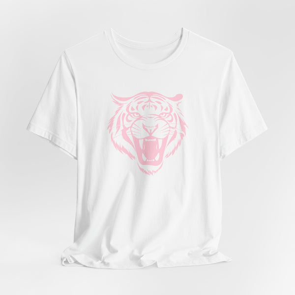 Pastel Pink Fugitive Tiger Unisex Tee - Bold Graphic T-Shirt for Statement Style