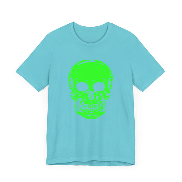 Unisex Neon Green Skull Graphic Tee - "Fugitive"