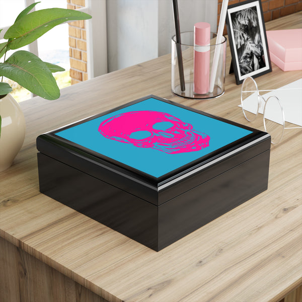VIBRANT NEON PINK SKULL Jewelry Box - Unique Storage for Accessories