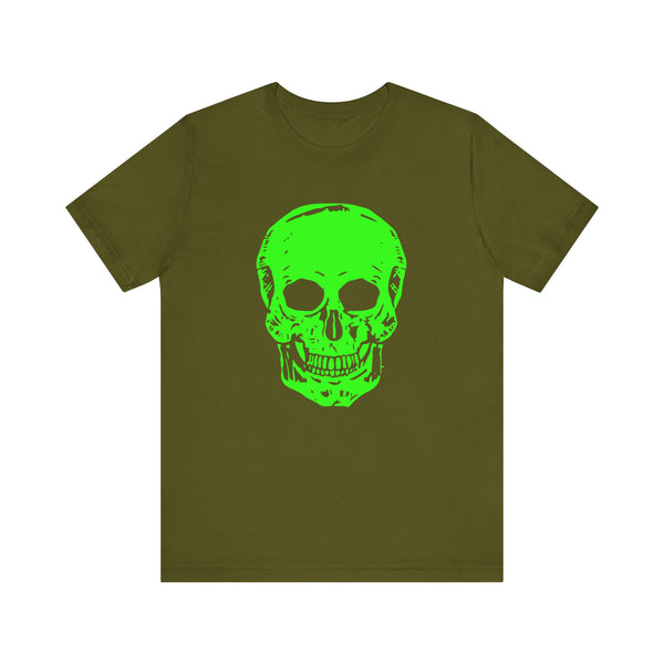 Unisex Neon Green Skull Graphic Tee - "Fugitive"