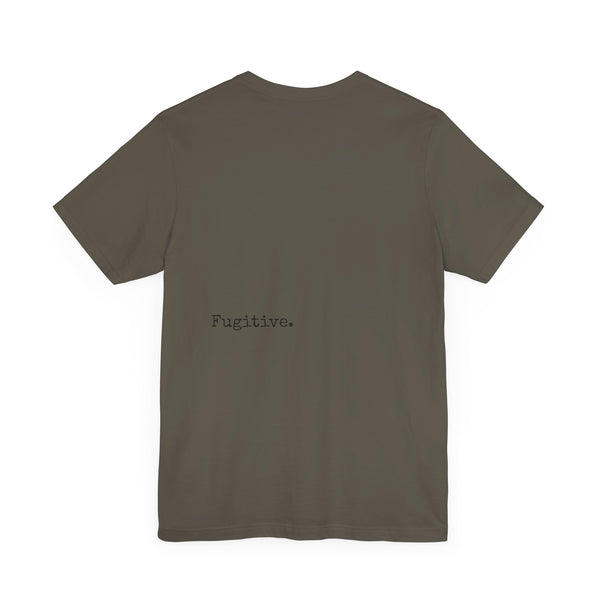 Dark Navy Blue Tiger Graphic Tee - Unisex Short Sleeve Shirt with 'Fugitive' Design
