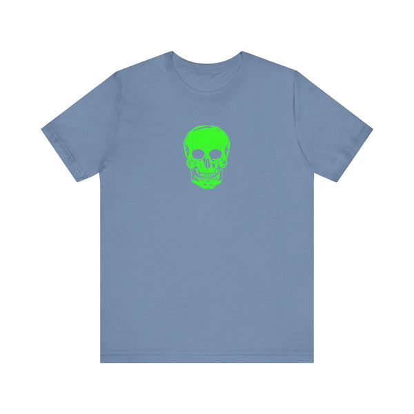 Lime Green Neon Skull Graphic Tee - Fugitive Statement Unisex Jersey Shirt