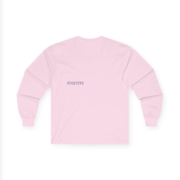 Neon Pink FREE MIND SKULL Unisex Long Sleeve Tee - Pink Skull Design with 'FREE MIND' Text - Retro Casual Style