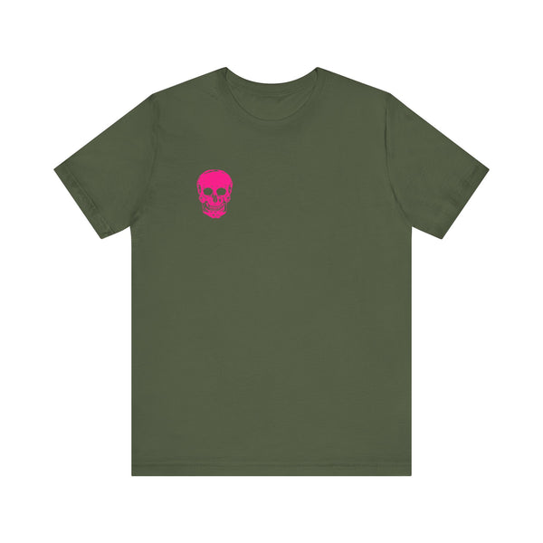 FUGITIVE TEES | NEON PINK MINI SKULL TEE