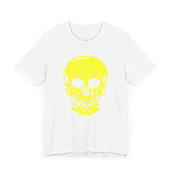 Neon Yellow Skull Graphic Unisex Tee - 'Fugitive.' Statement T-Shirt