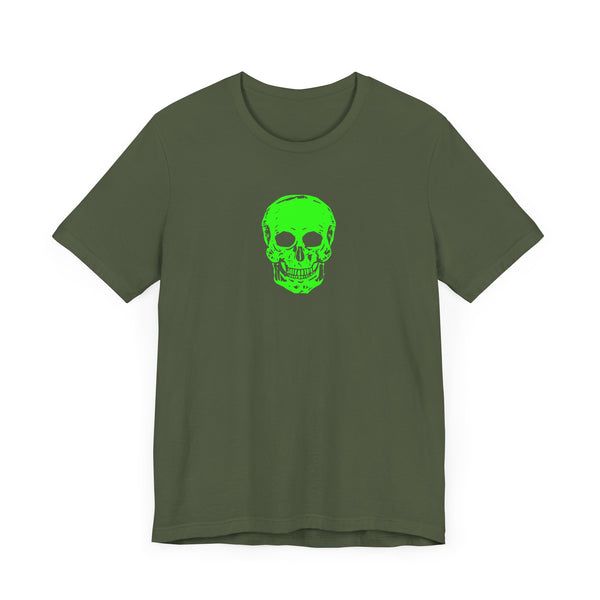 Lime Green Neon Skull Graphic Tee - Fugitive Statement Unisex Jersey Shirt