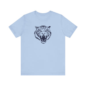 Dark Navy Blue Tiger Unisex Tee - Embrace the Wild with 'Fugitive.'