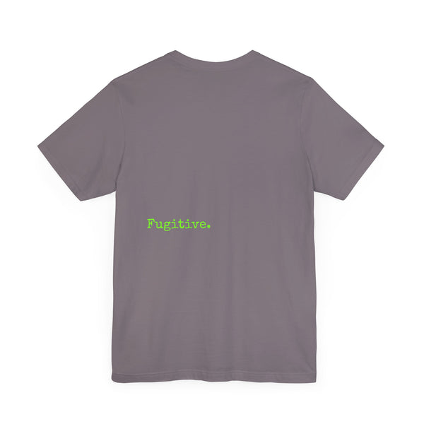 Chic Neon Lime Green Skull Graphic Tee - 'Fugitive.' Unisex Jersey T-Shirt