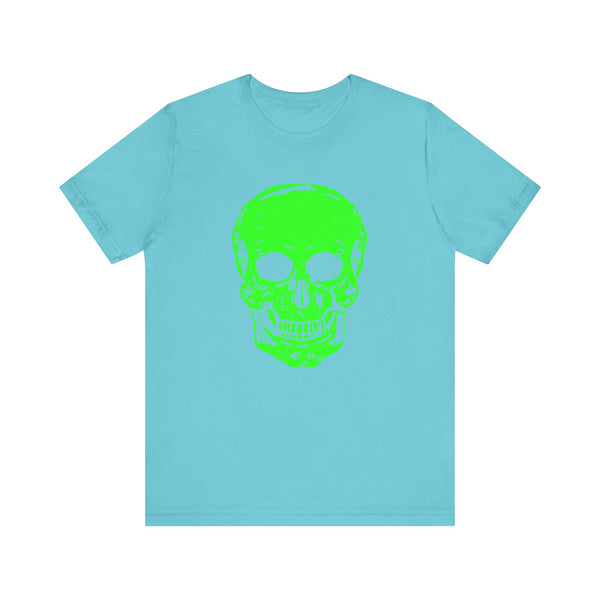 Unisex Neon Green Skull Graphic Tee - "Fugitive"