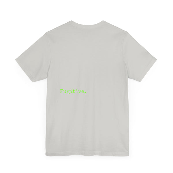 Chic Neon Lime Green Skull Graphic Tee - 'Fugitive.' Unisex Jersey T-Shirt
