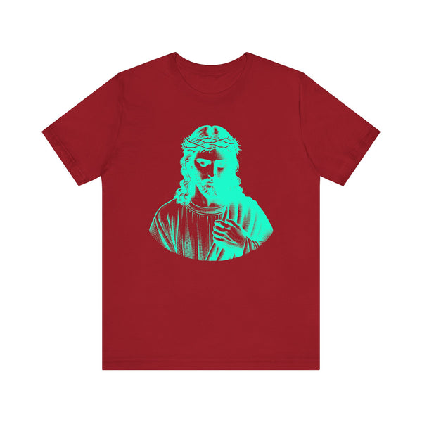 Neon Turquoise Jesus Graphic T-Shirt - Unisex Jersey Neon Turquoise Tee