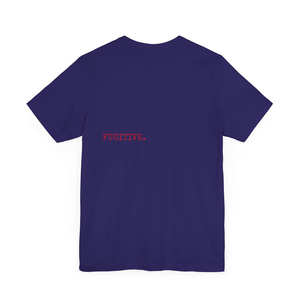 BURGUNDY Fugitive Skull and Crossbones Graphic Tee - Unisex Jersey Short Sleeve T-Shirt