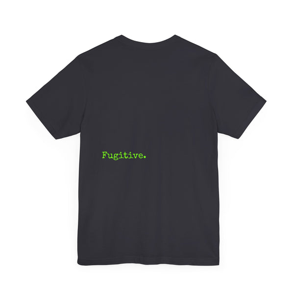Chic Neon Lime Green Skull Graphic Tee - 'Fugitive.' Unisex Jersey T-Shirt
