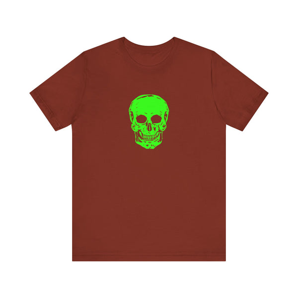 Chic Neon Lime Green Skull Graphic Tee - 'Fugitive.' Unisex Jersey T-Shirt