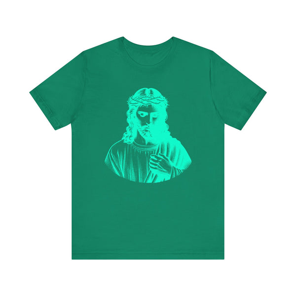 Neon Turquoise Jesus Graphic T-Shirt - Unisex Jersey Neon Turquoise Tee