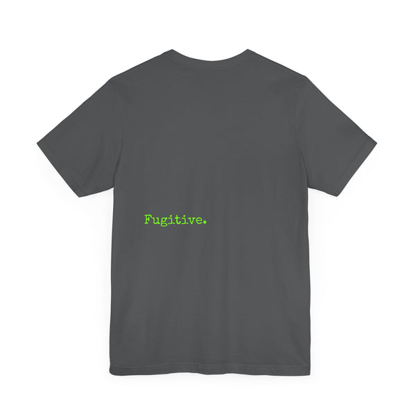 Chic Neon Lime Green Skull Graphic Tee - 'Fugitive.' Unisex Jersey T-Shirt