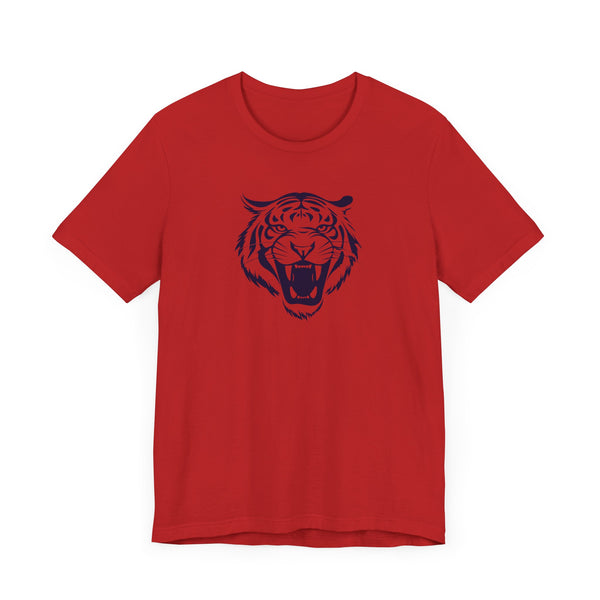 Dark Navy Blue Fugitive Tiger Graphic Tee - Unisex Jersey Short Sleeve Shirt
