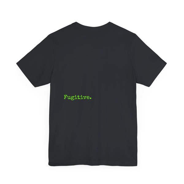 Chic Neon Lime Green Skull Graphic Tee - 'Fugitive.' Unisex Jersey T-Shirt
