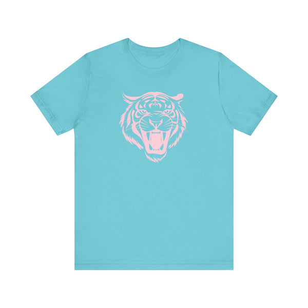Pastel Pink Fugitive Tiger Unisex Tee - Bold Graphic T-Shirt for Statement Style