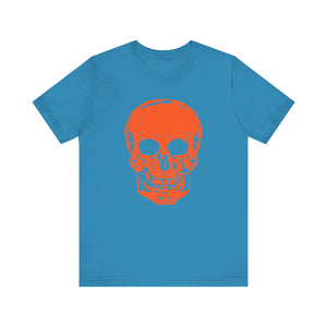 Neon Orange Skull Graphic Tee - Fugitive Statement Unisex Jersey T-shirt