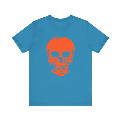 Neon Orange Skull Graphic Tee - Fugitive Statement Unisex Jersey T-shirt