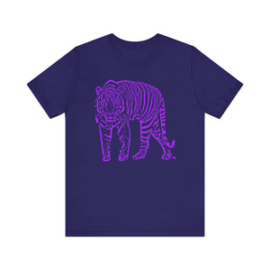 Neon Purple Tiger Unisex Tee – Bold Graphic Fugitive Tee Shirt