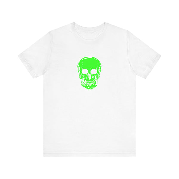 Chic Neon Lime Green Skull Graphic Tee - 'Fugitive.' Unisex Jersey T-Shirt