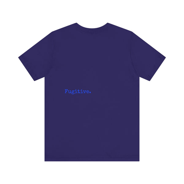 Neon Blue Skull Graphic Tee - Fugitive Statement T-shirt for Bold Style