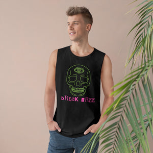 Unisex Barnard Tank with Bohemian Skull Graphic.