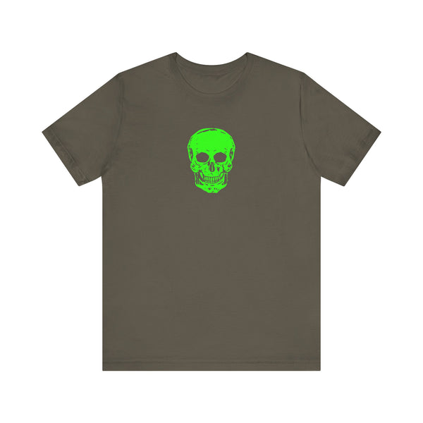 Lime Green Neon Skull Graphic Tee - Fugitive Statement Unisex Jersey Shirt