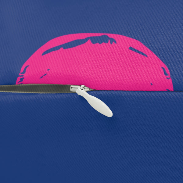 Vibrant Neon Pink Skull Print Lumbar Pillow - Decorative Cushion