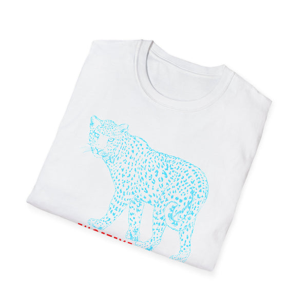 Fugitive Leopard Unisex Softstyle T-Shirt - Trendy Graphic Tee for Wildlife Lovers