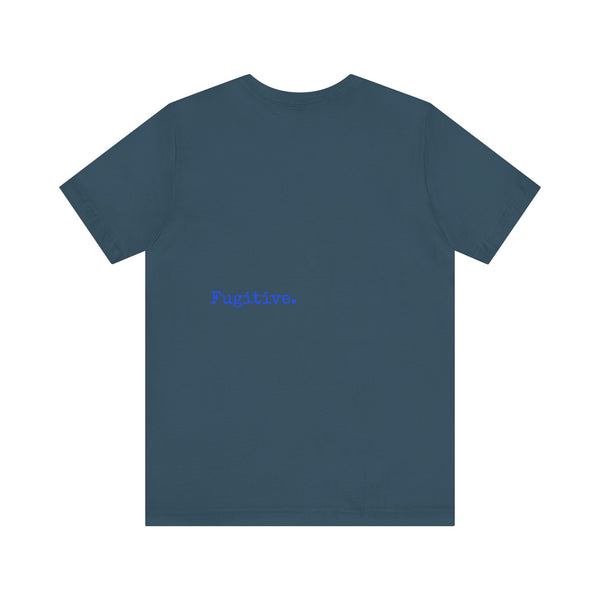 Neon Blue Skull Graphic Tee - Fugitive Statement T-shirt for Bold Style
