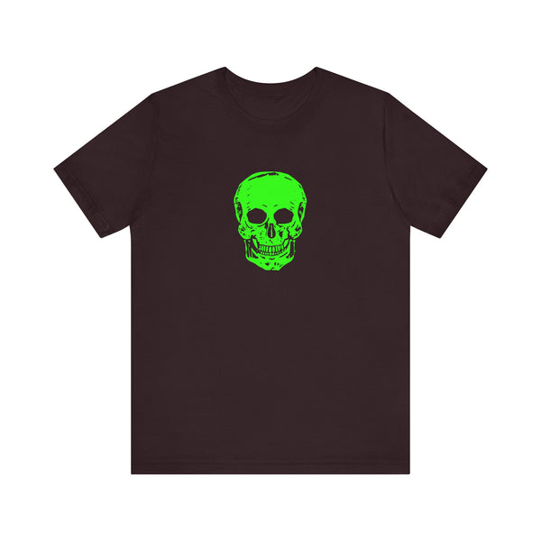 Chic Neon Lime Green Skull Graphic Tee - 'Fugitive.' Unisex Jersey T-Shirt