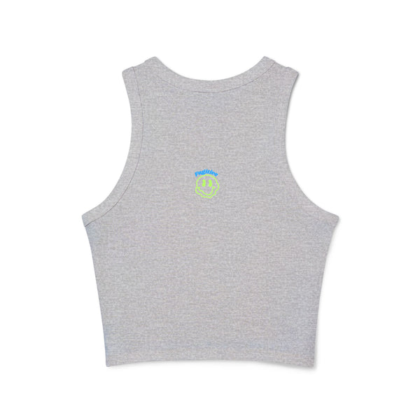 Deprogrammed Smiley Women's Micro Rib Racer Tank Top - Fun Summer Style