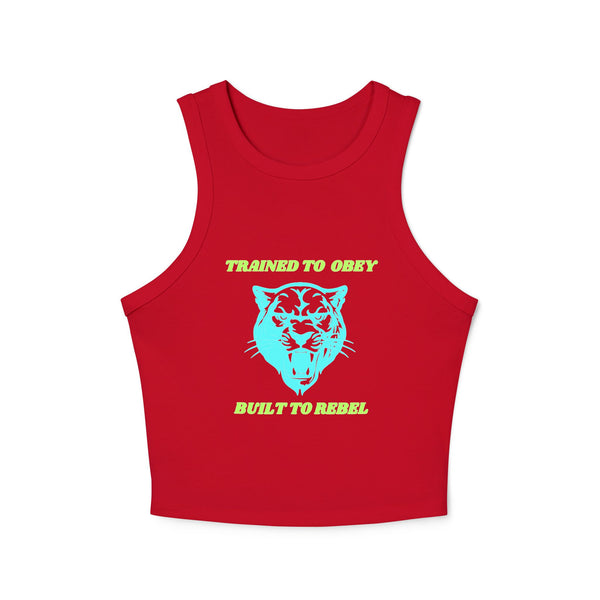 Rebel Tiger Women's Racer Tank Top - Trendy Micro Rib Style
