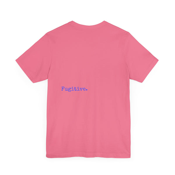 Neon Blue Skull Graphic Tee - Fugitive Statement T-shirt for Bold Style