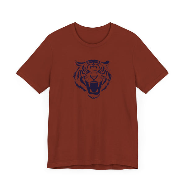 Dark Navy Blue Fugitive Tiger Graphic Tee - Unisex Jersey Short Sleeve Shirt
