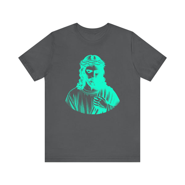 Neon Turquoise Jesus Graphic T-Shirt - Unisex Jersey Neon Turquoise Tee