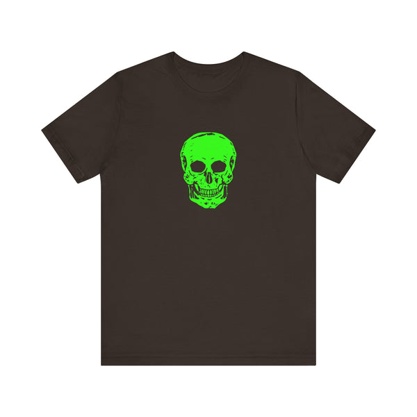 Chic Neon Lime Green Skull Graphic Tee - 'Fugitive.' Unisex Jersey T-Shirt