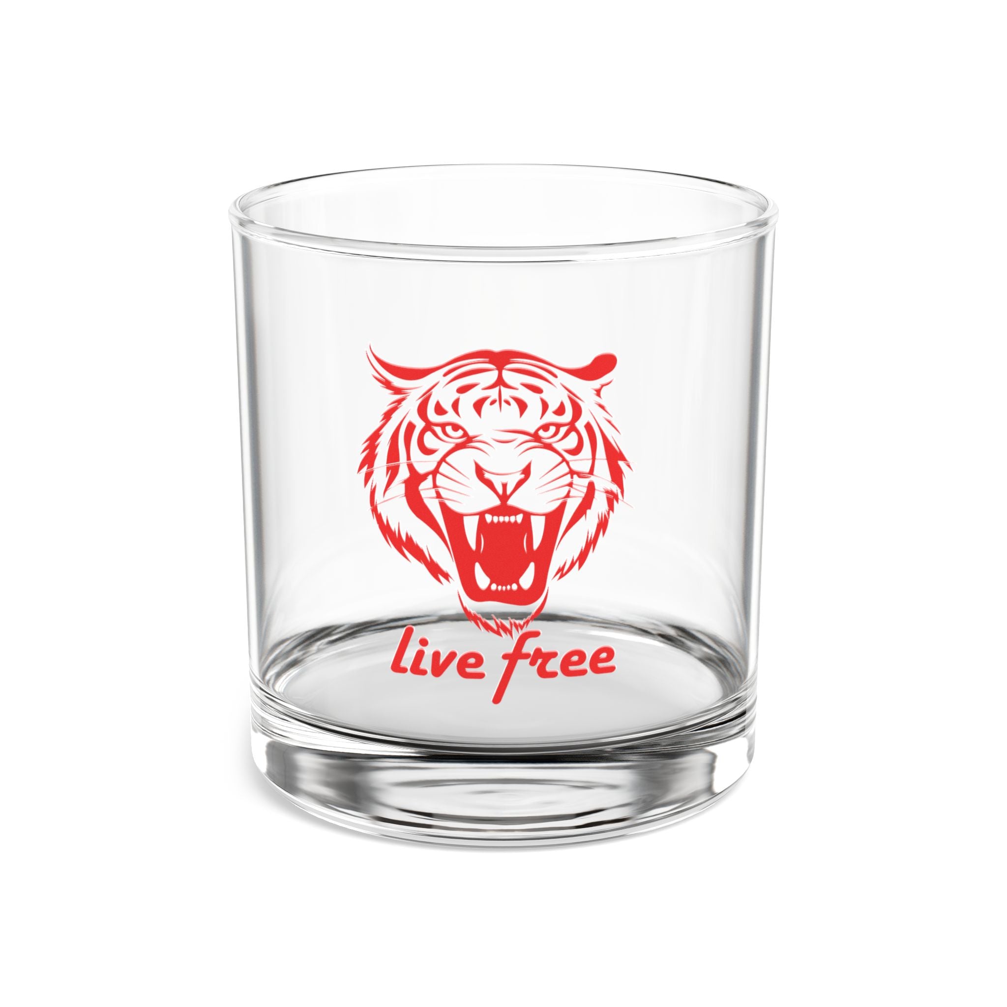 Live Free Tiger Rocks Glass - 10oz Whiskey Tumblers