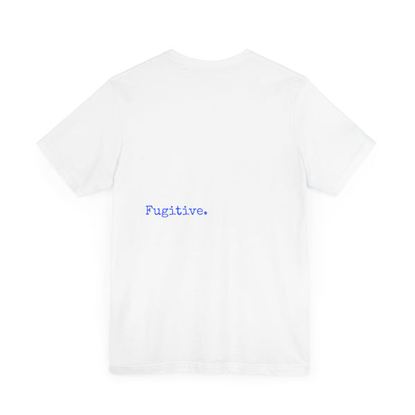 Neon Blue Skull Graphic Tee - Fugitive Statement T-shirt for Bold Style