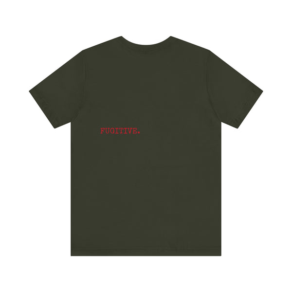 BURGUNDY Fugitive Skull and Crossbones Graphic Tee - Unisex Jersey Short Sleeve T-Shirt