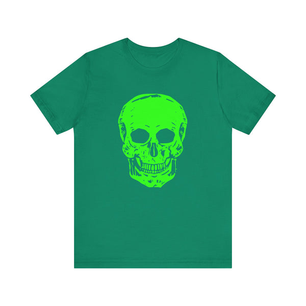 Unisex Neon Green Skull Graphic Tee - "Fugitive"